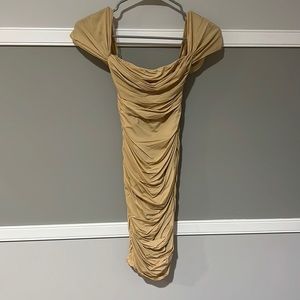 windsor beige bodycon dress